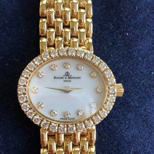 Gold Women's Watch with Diamond Accents